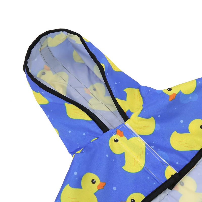 HDE Dog Raincoat Jacket Reflective Adjustable Hooded Pet Poncho Rain Coat with Leash Hole for Small to X-Large Dogs Rubber Ducks - L - Image 4
